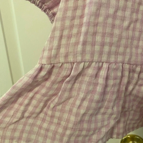 FRNCH Lavender and White Gingham Check Ruffle Dress Charleen Size Small - Picture 9 of 13